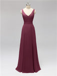 Fashion A-line V-neck Chiffon Bridesmaid Dresses