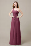 One-Shoulder A-line Sleeveless Floor-Length Bridesmaid Dresses