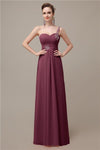 Sweatheart A-line Chiffon One Shoulder Floor-Length Long Bridesmaid Dresses