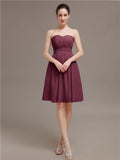 Sweetheart Chiffon A-line Short Bridesmaid Dresses