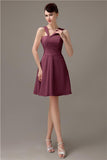 Simple A-line Knee-length Chiffon Bridesmaid Dresses