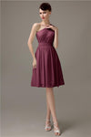 Simple A-line Chiffon One Shoulder Short Bridesmaid Dresses