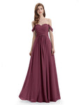 A-line Off-The-Shoulder Sweetheart Floor Length Bridesmaid Dresses