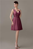 Charming A-line Chiffon V-neck Backless Bridesmaid Dresses