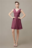 Pretty V-neck A-line Knee-Length Bridesmaid Dresses