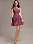 Chiffon A-line Halter Knee-Length Bridesmaid Dresses