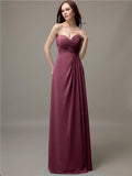 Elegant Sweetheart Chiffon A-line Long Bridesmaid Dresses