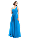 Simple A-line Chiffon V-neck Bridesmaid Dresses