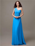 Unique One-shoulder Sleeveless A-line Floor-Length Bridesmaid Dresses