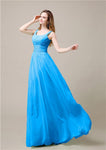 Shoulder Strap A-line Chiffon Elegant Floor-Length Bridesmaid Dresses