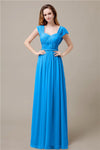 Cap Sleeves A-line Chiffon Floor-Length Bridesmaid Dresses