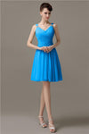 Chiffon Sexy V-neck A-line Knee-Length Bridesmaid Dresses