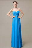 Simple A-line Sweetheart Chiffon Floor-Length Long Bridesmaid Dresses