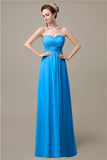 A-line Sweetheart Chiffon Floor-Length Long Bridesmaid Dresses