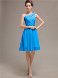 Pretty One-shoulder A-line Knee-Length Bridesmaid Dresses