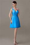 Charming A-line Chiffon V-neck Backless Bridesmaid Dresses