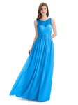 Elegant A-line Chiffon Sleeveless Long Bridesmaid Dresses