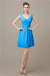 Charming V-neck Chiffon A-line Knee-Length Bridesmaid Dresses