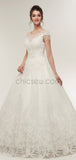 Off the Shoulder A-line Elegant Romantic Dream Long  Wedding Dresses LMX1159
