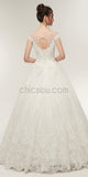 Off the Shoulder A-line Elegant Romantic Dream Long  Wedding Dresses LMX1159