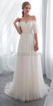 Off the Shoulder Half Sleeves Unique  Real Quality Dream Long Wedding Dresses, Bridal Dress LMX1161