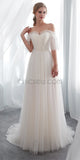 Off the Shoulder Half Sleeves Unique  Real Quality Dream Long Wedding Dresses, Bridal Dress LMX1161