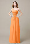 One-Shoulder A-line Sleeveless Floor-Length Bridesmaid Dresses