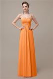 Sweatheart A-line Chiffon One Shoulder Floor-Length Long Bridesmaid Dresses