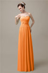 Sweetheart A-line Simple Chiffon Floor-Length Long Bridesmaid Dresses