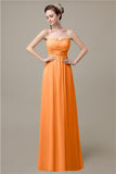 A-line Sweetheart Chiffon Floor-Length Long Bridesmaid Dresses