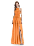 Beautiful Halter Chiffon A-line Sleeveless Floor-Length Bridesmaid Dresses