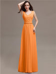 Honest A-line Chiffon Long Bridesmaid Dresses