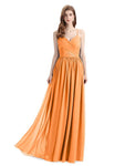 Elegant Spaghetti Straps A-line Chiffion Floor-Length Bridesmaid Dresses