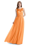 Elegant A-line Chiffon Sleeveless Long Bridesmaid Dresses