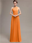 Simple One-shoulder Chiffon Long Bridesmaid Dresses