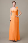 One Shoulder Chiffon A-line Floor-Length Bridesmaid Dresses