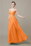 Pretty Strapless Chiffon A-line Floor-Length Bridesmaid Dresses