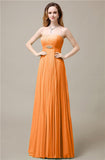 Elegant Straight Chiffon A-line Floor-Length Bridesmaid Dresses