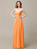 Elegant A-line Chiffon Sweetheart Floor-Length Bridesmaid Dresses