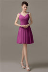 Chiffon Sexy V-neck A-line Knee-Length Bridesmaid Dresses