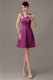 Simple A-line Knee-length Chiffon Bridesmaid Dresses