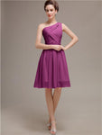 Pretty One-shoulder A-line Knee-Length Bridesmaid Dresses