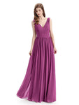 Simple Spaghetti Straps Chiffon A-line Sleeveless Floor-Length Bridesmaid Dresses