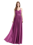 Elegant Spaghetti Straps A-line Chiffion Floor-Length Bridesmaid Dresses