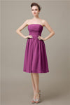 Pretty Strapless Chiffon A-line Knee-Length Bridesmaid Dresses