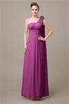 One Shoulder Chiffon A-line Floor-Length Bridesmaid Dresses