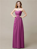 Elegant A-line Chiffon Sweetheart Floor-Length Bridesmaid Dresses