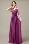 Pretty A-line Chiffon Hatler Floor-Length Bridesmaid Dresses