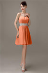 Spaghetti Straps Sweetheart A-line Chiffon Appliques Bridesmaid Dresses