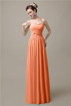 Sweetheart A-line Simple Chiffon Floor-Length Long Bridesmaid Dresses